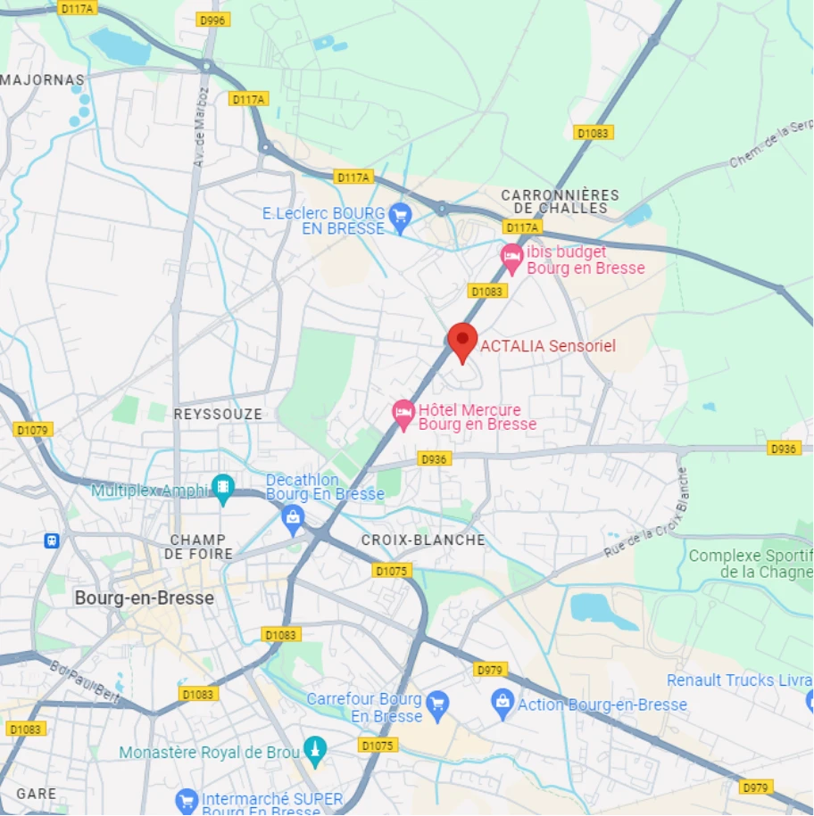 Carte de l'accès à Actalia Bourg-en-Bresse