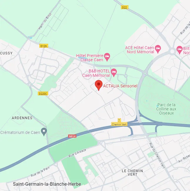Carte de l'accès à Actalia Caen